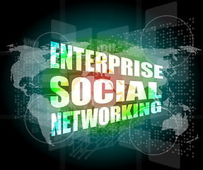 Image showing enterprise social networking, interface hi technology, touch screen