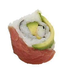 Image showing Sushi Roll With Red Fish And Avocado