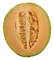 Image showing Half Of An Orange Honeydew Melon