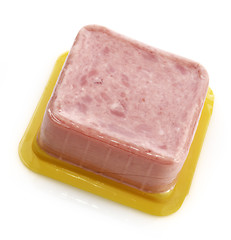 Image showing Sliced  Cooked Ham In Plastic Package