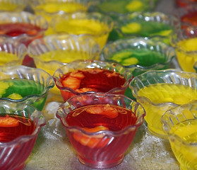 Image showing Jello Desserts In Plastic Bowls 