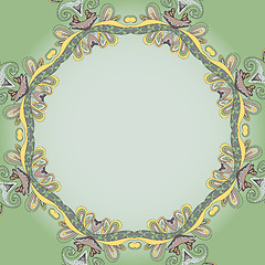 Image showing Circle lace hand-drawn ornament card