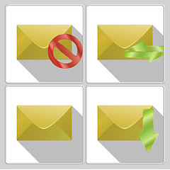 Image showing Set of icons four envelopes