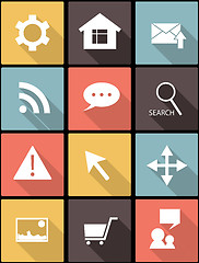 Image showing web icons in Flat Design for Web and Mobile