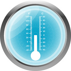 Image showing Thermometer icon button isolated on white