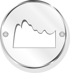 Image showing mountain on glossy web icon isolated on white background