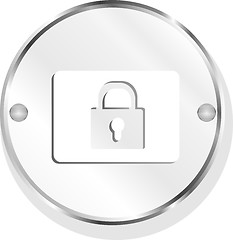 Image showing closed padlock icon web sign isolated on white