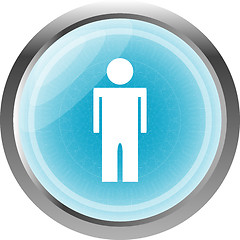 Image showing icon button with man inside isolated on white