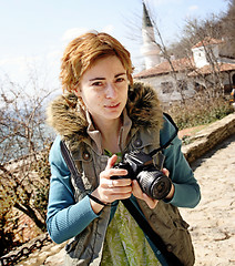 Image showing Professional woman photographer 