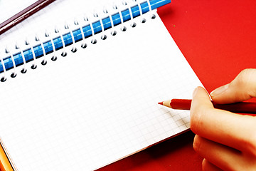 Image showing Pencil and agenda