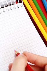 Image showing Pencil and agenda