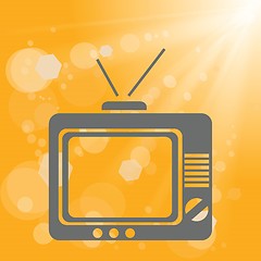 Image showing old tv on a yellow background