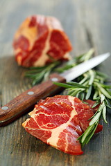 Image showing Smoked pork and rosemary.