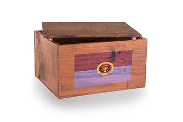 Image showing Wooden crate isolated on a white background