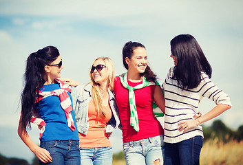 Image showing beautiful teenage girls or young women having fun