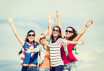 Image showing beautiful teenage girls or young women having fun