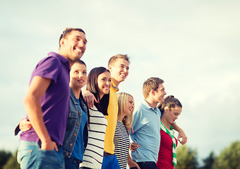 Image showing group of friends having fun on the beach