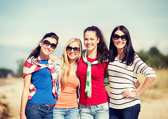 Image showing beautiful teenage girls or young women having fun