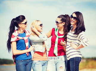 Image showing beautiful teenage girls or young women having fun