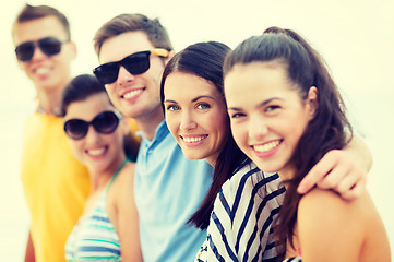 Image showing group of friends having fun on the beach