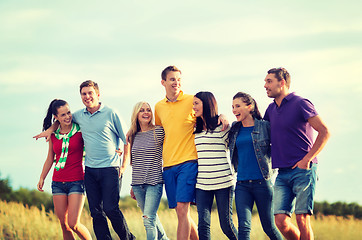 Image showing group of friends having fun on the beach