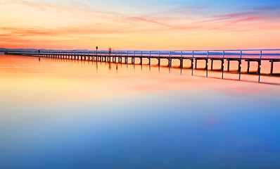 Image showing Beautiful amazing sunset at Long Jetty Australia