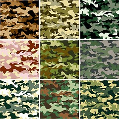 Image showing 9 Set of camouflage pattern