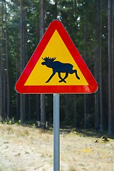 Image showing Moose roadsign