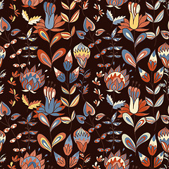 Image showing Seamless texture with flowers