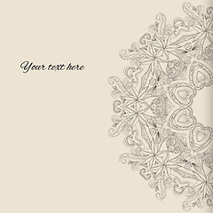 Image showing Circle lace hand-drawn ornament card