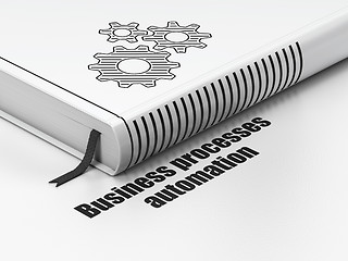 Image showing Business concept: book Gears, Business Processes Automation on white background