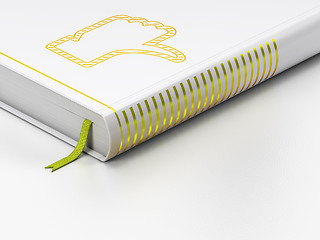 Image showing Social media concept: closed book, Thumb Down on white background