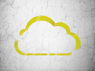 Image showing Cloud networking concept: Cloud on wall background