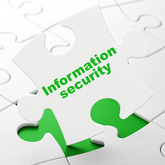 Image showing Protection concept: Information Security on puzzle background