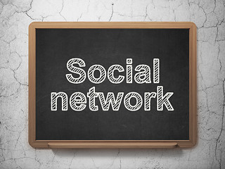 Image showing Social media concept: Social Network on chalkboard background