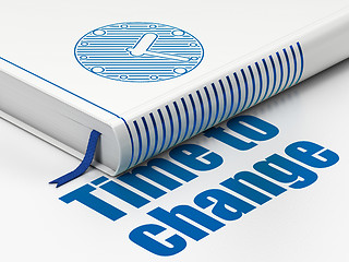 Image showing Time concept: book Clock, Time to Change on white background