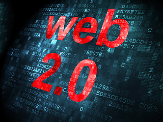 Image showing SEO web design concept: Web 2.0 on digital background