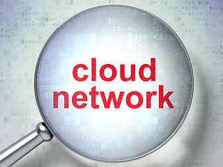 Image showing Cloud computing concept: Cloud Network with optical glass