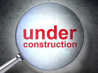 Image showing SEO web development concept: Under Construction with optical glass