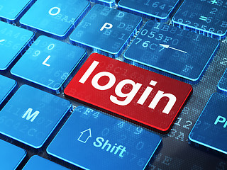 Image showing Safety concept: Login on computer keyboard background
