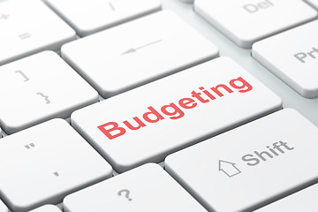 Image showing Finance concept: Budgeting on computer keyboard background