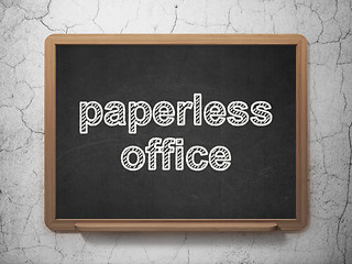 Image showing Finance concept: Paperless Office on chalkboard background