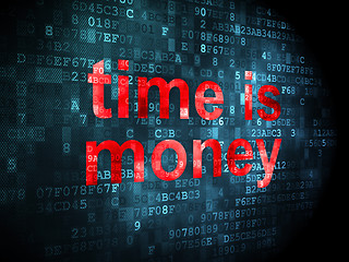 Image showing Timeline concept: Time is Money on digital background