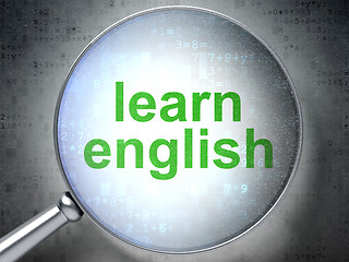 Image showing Education concept: Learn English with optical glass