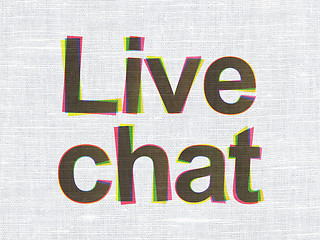 Image showing Web development concept: Live Chat on fabric texture background