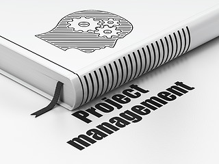 Image showing Finance concept: book Head With Gears, Project Management on white background