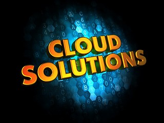 Image showing Cloud Solutions on Digital Background.