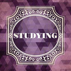 Image showing Studying Concept. Purple Vintage design.