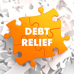 Image showing Debt Relief on Orange Puzzle.