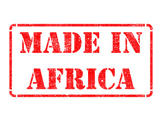 Image showing Made in Africa - inscription on Red Rubber Stamp.